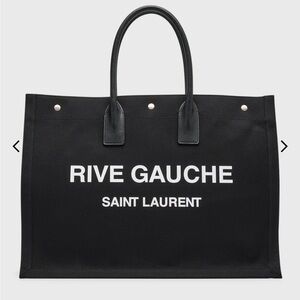 Saint Laurent Black Rive Gauche Tote Bag Retail $2000